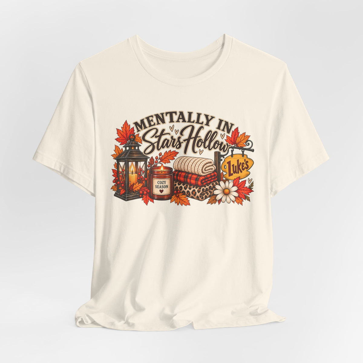 Mentally in Stars Hollow T-Shirt | Cozy Fall Coffee, Lantern, Diner Sign