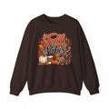 Fall Vibes Crewneck Sweatshirt | Pumpkin Leaves Plaid Autumn Design