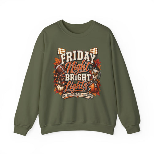 Friday Night Bright Lights Crewneck Sweatshirt | Football Pumpkin Fall Design